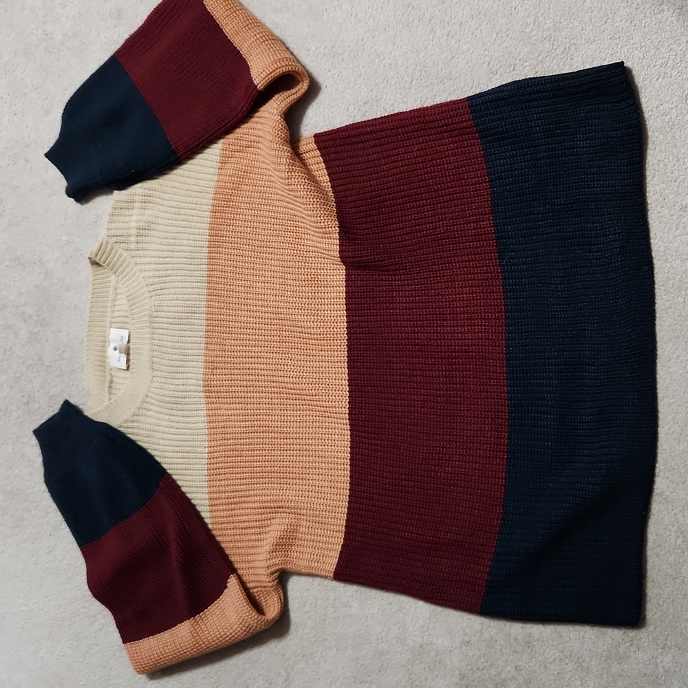 Cable Color Block Sweater - XL NWOT